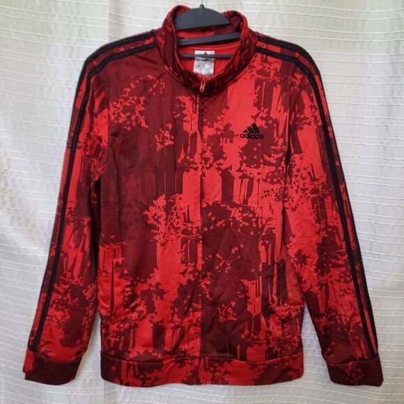 Adidas Youth Track Jacket Warm-Up Full Zip Red Digital Camo Boys XL (18/20) - Picture 1 of 8
